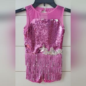 Weissman Pink Sequin Kids Dance Costume